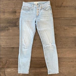 Madewell 9” High rise Skinny 25 distressed denim